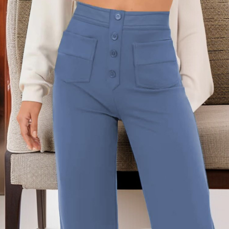 여성용 일자 팬츠 앞면 전체 이미지