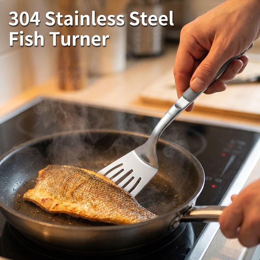Stainless steel multi-functional food tongs for frying fish
