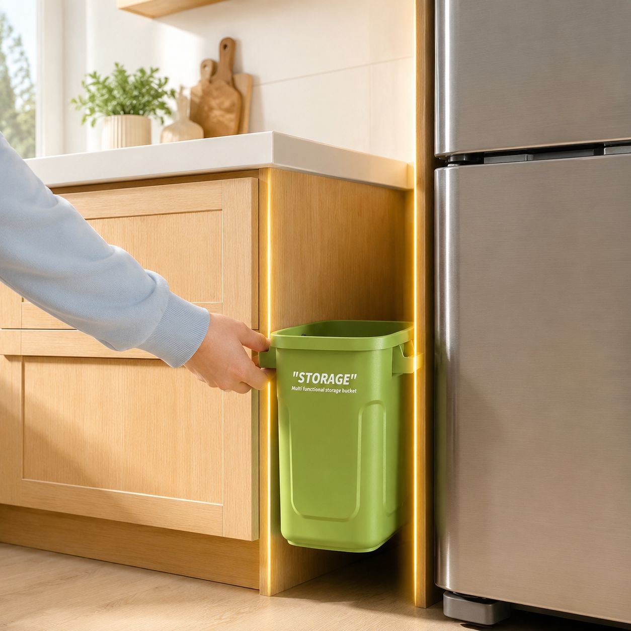 Upgraded Fine Locking Odor-Proof Household Trash Can