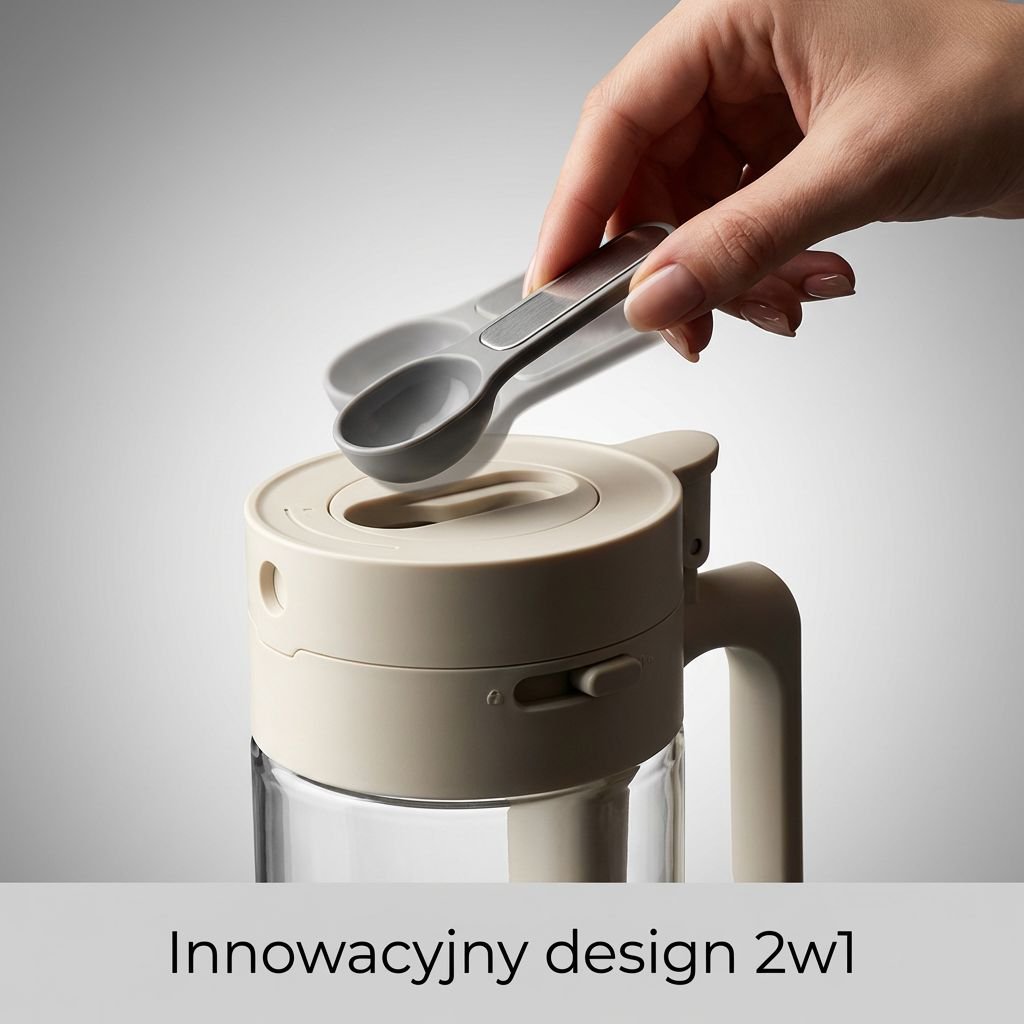 Japońska łyżka do przypraw oddziela butelkę z przyprawami