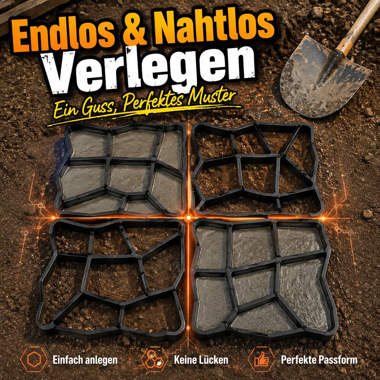 DIY-Gartenweg- und Ziegeldekorationsform