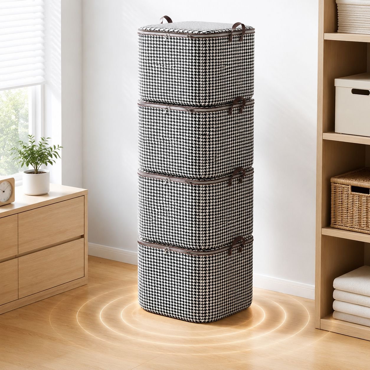 Transparent window quilt storage bag for easy identification