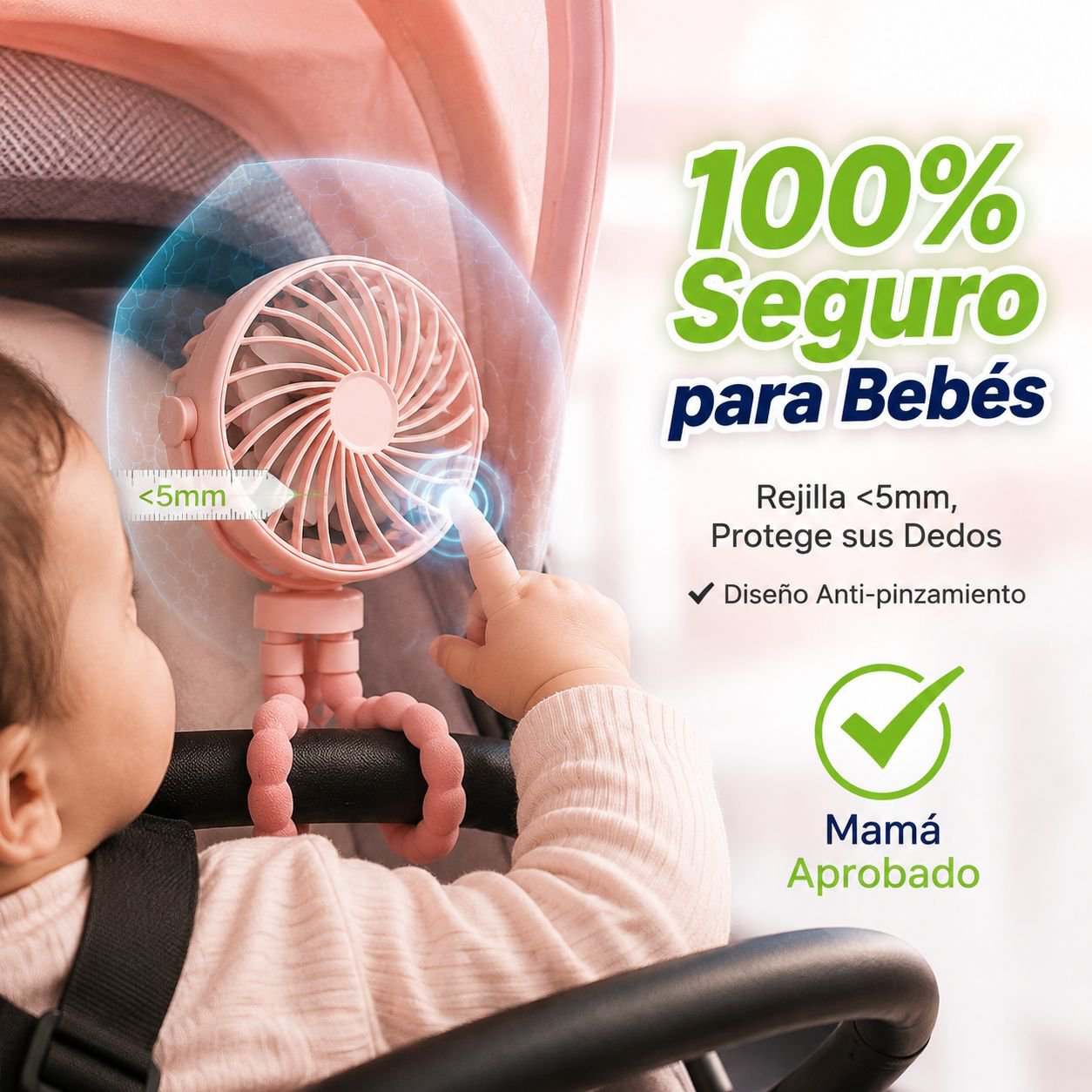 Ventilador mini multifuncional de pulpo, fácil de llevar