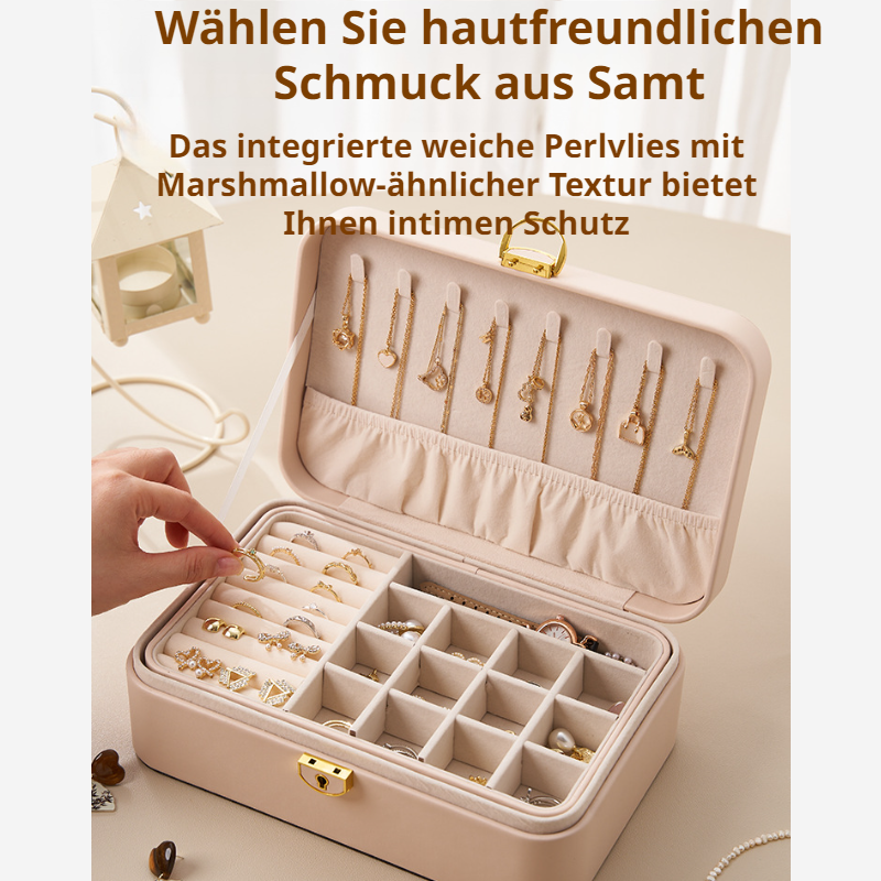 Schmuckschatulle, tragbare kleine Schachtel, kleine Schmuckaufbewahrung, Schmuckaufbewahrungsbox, Sc