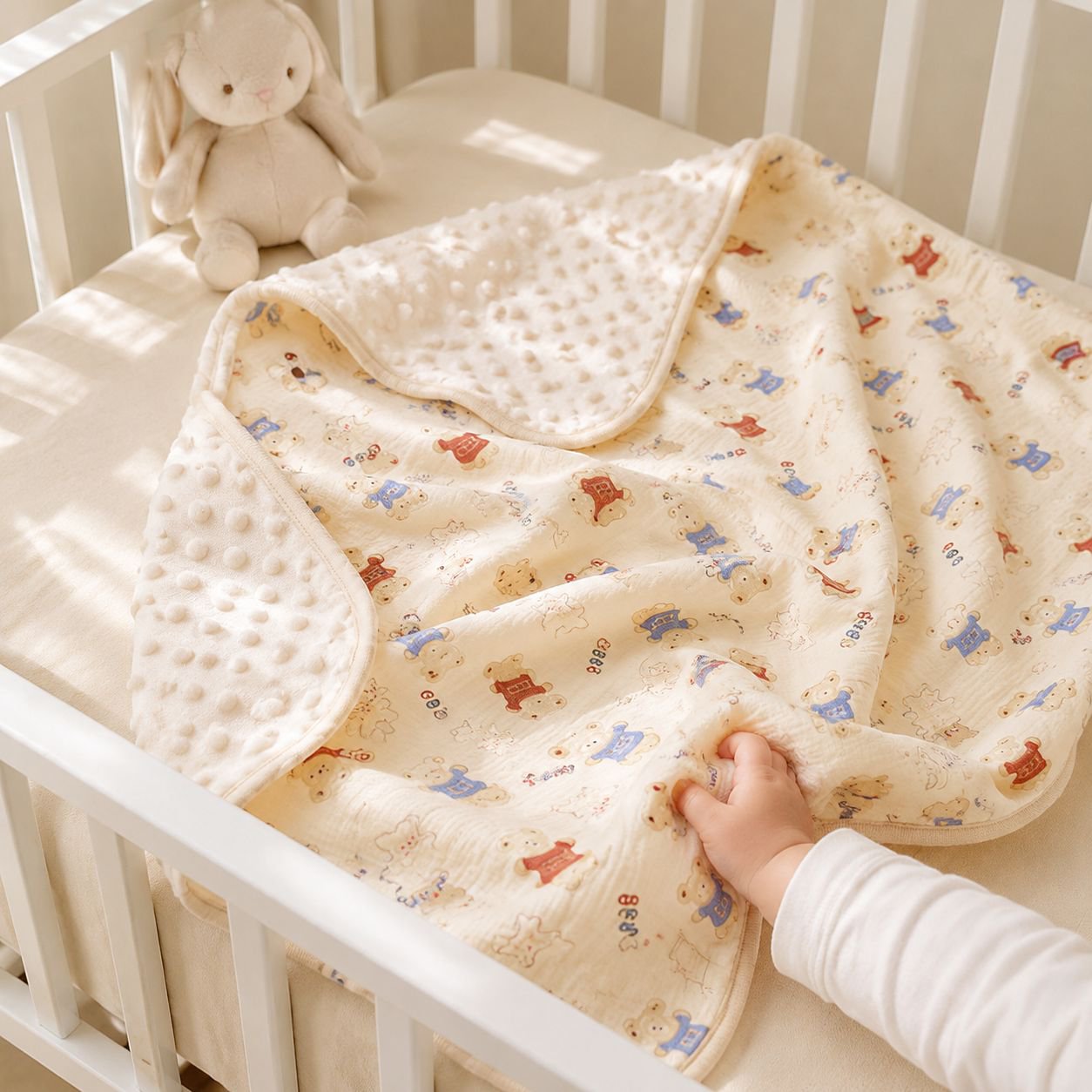 DouDou All Seasons Baby Blanket, Pure Cotton Gauze Quilt for Air Conditioning
