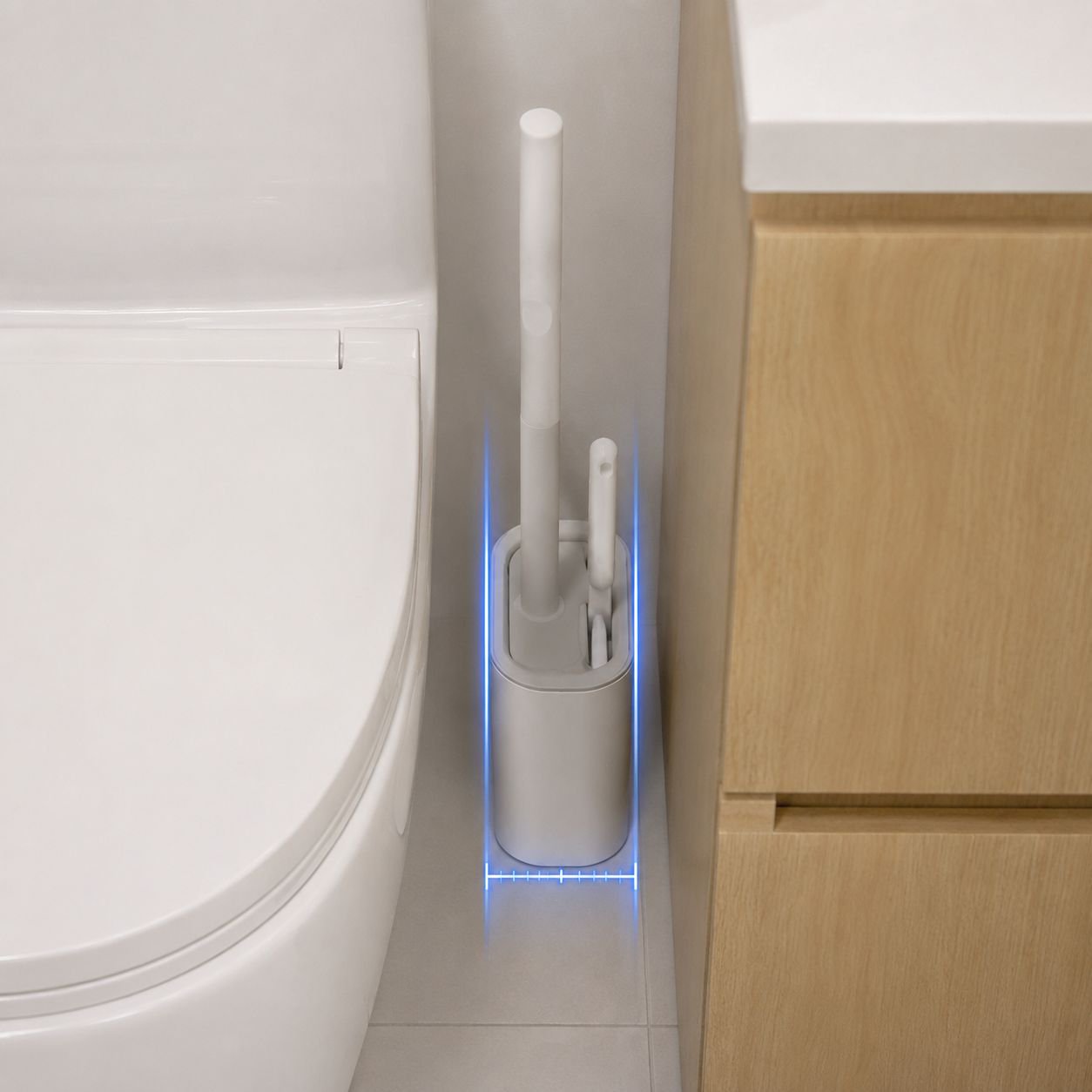 2 Toilet Brushes & 1 Holder Set for Bathroom, Wall Mounted, Flexible Brush Head