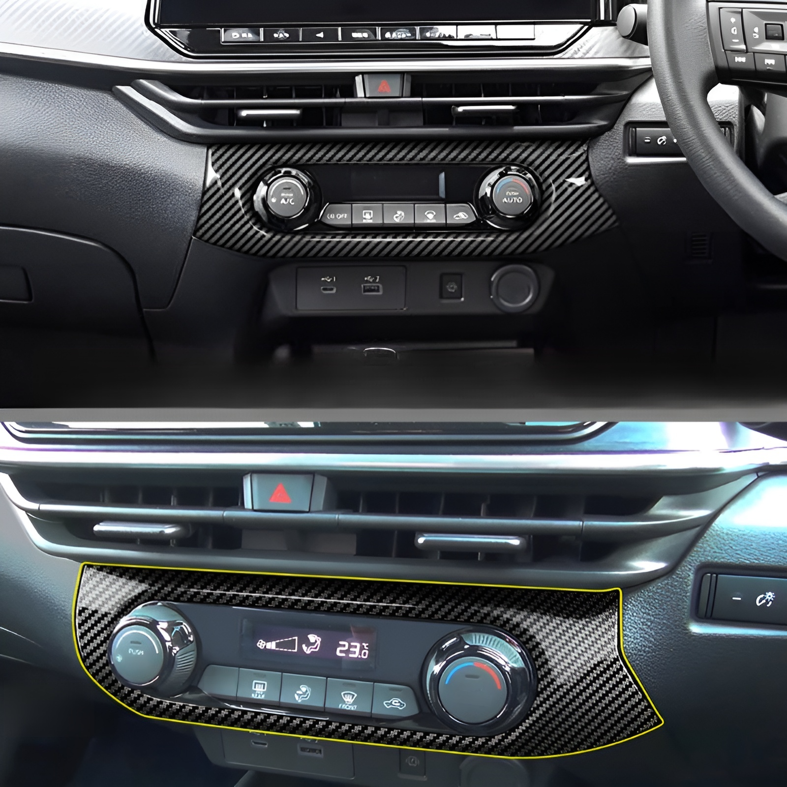 Anwendbar auf 21 Nissan Note E13/AURA Serie Zentralsteuerung Klimaanlage Knopf Rahmen Klimaanlage Sc