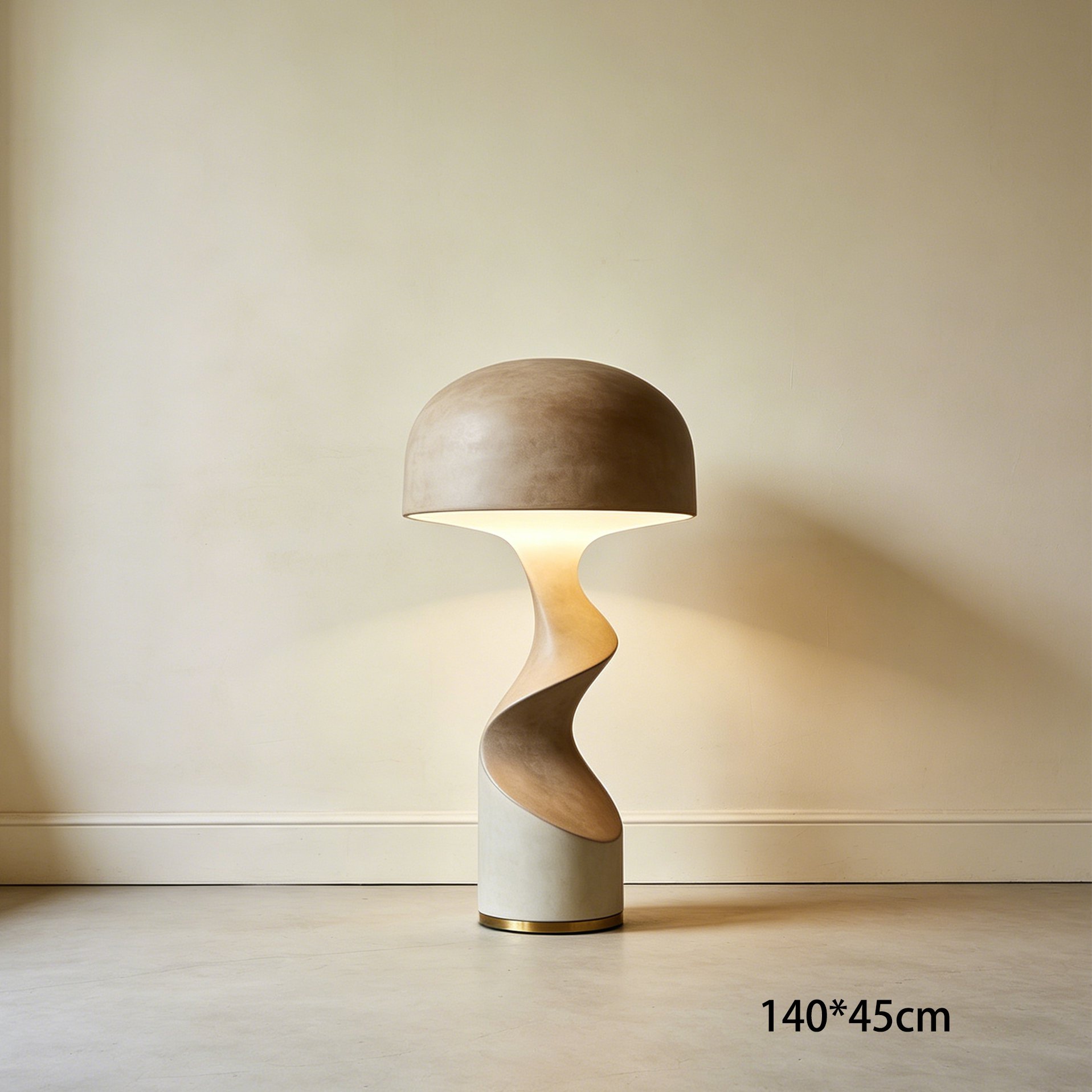 Stehlampe im Creme-Stil mit Spiralmuster in einem modernen Wohnzimmer