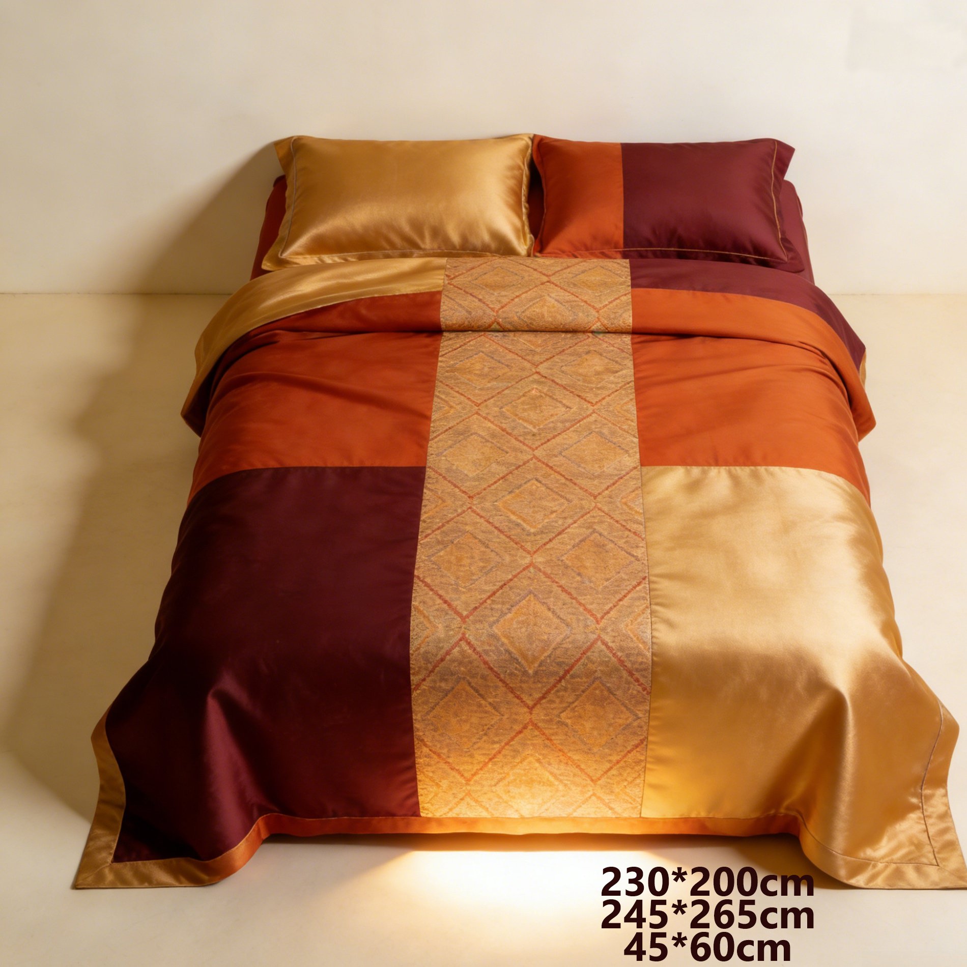 ภาพการจัดวางชุดเครื่องนอนบนเตียงอย่างลงตัว