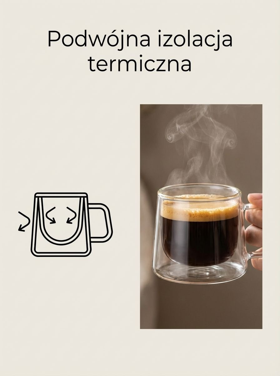 Elegancki kubek do wody domowej z podwójnym szkłem