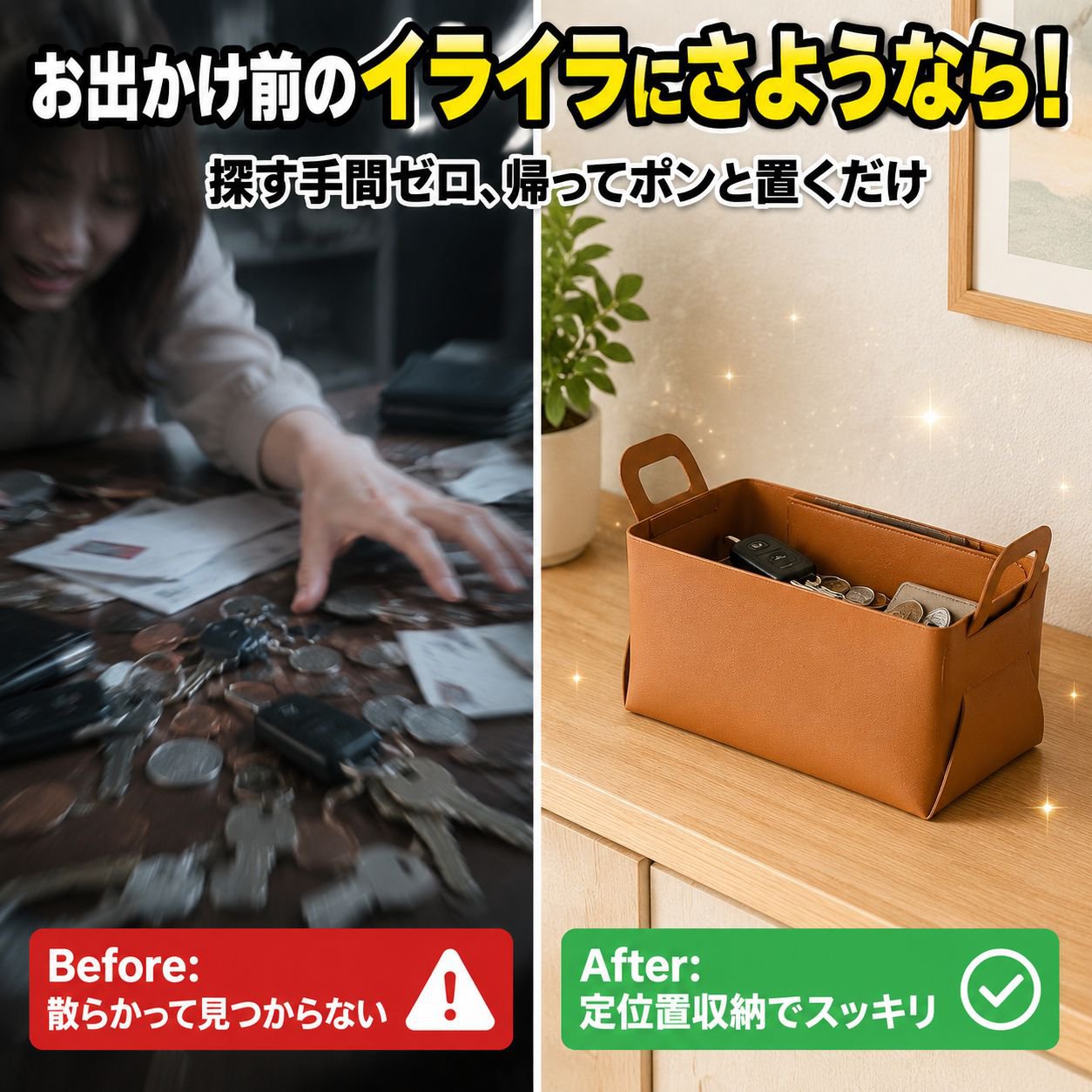 多機能折りたたみ人工皮革メイク収納バスケット