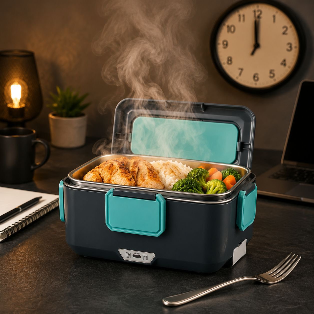 Lunch box with secure locking lid