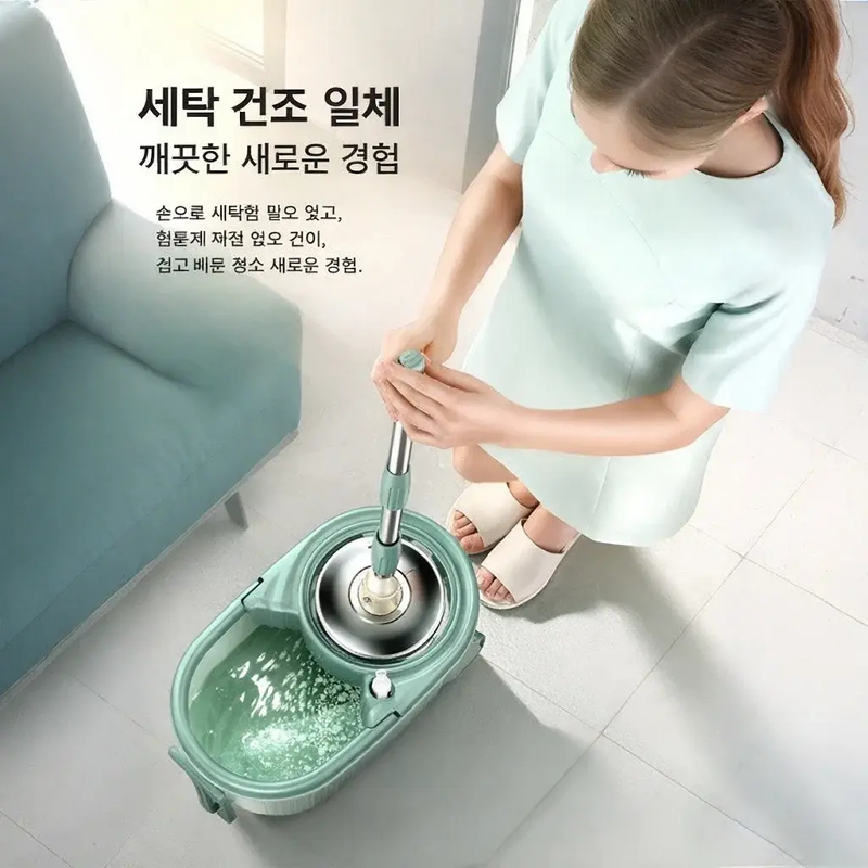 가정용 물걸레통세트 게으름뱅이 물걸레 손세탁 회전구동 물걸레통세트 탈수