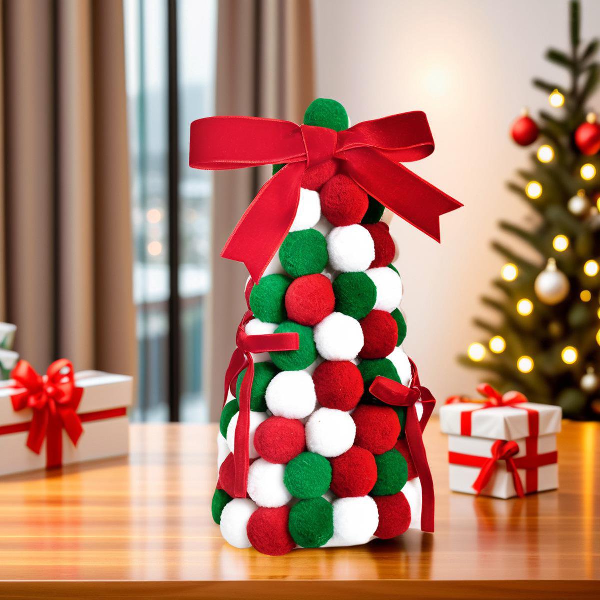 Pom-pom Christmas tree decorations