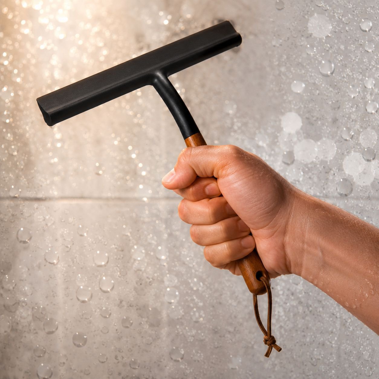 Easy to use squeegee for bathroom tiles