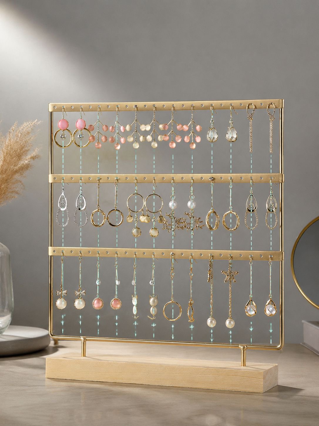 Home jewelry storage rack for organizing earrings