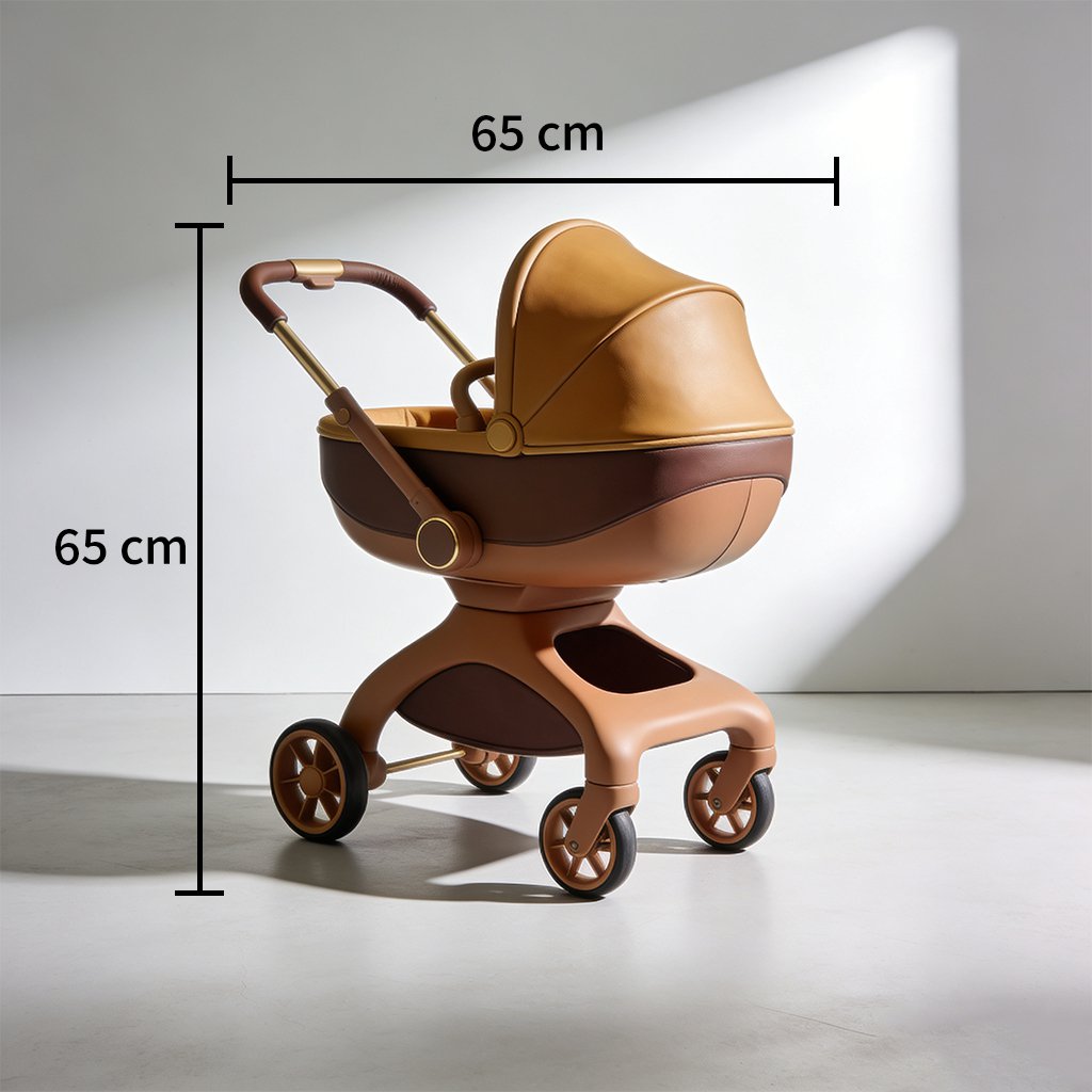 Baby stroller with sun canopy and storage basket