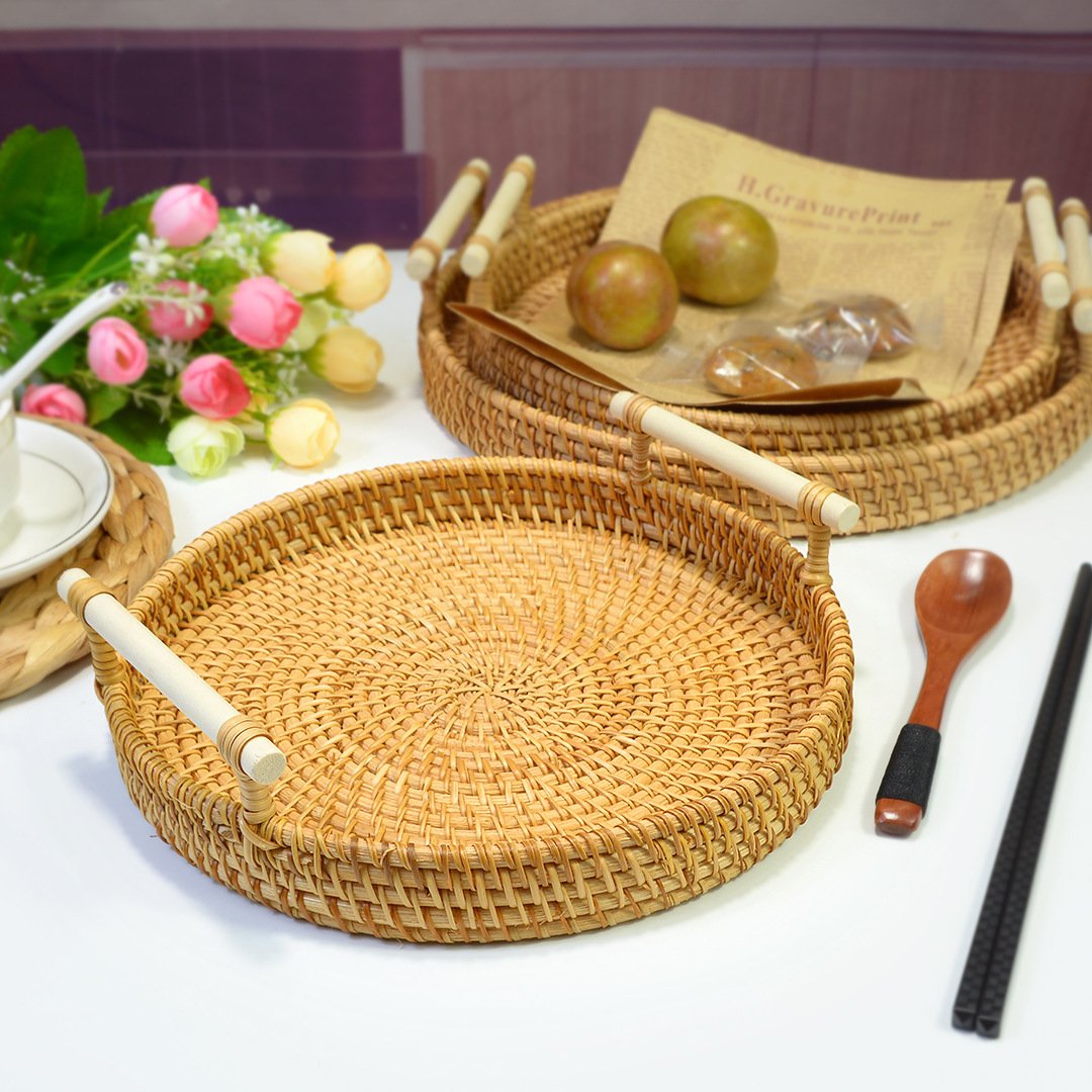 Handwoven Rattan Serving Tray
