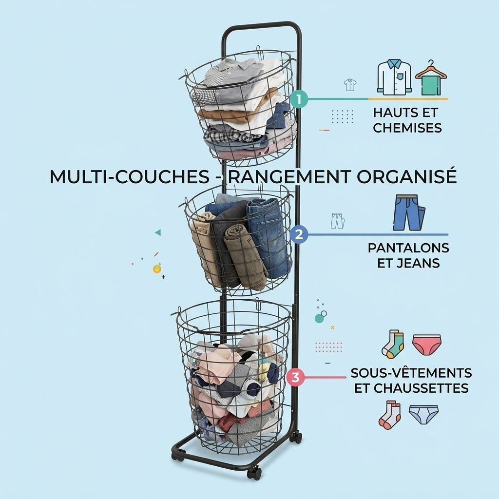 Panier à linge portable