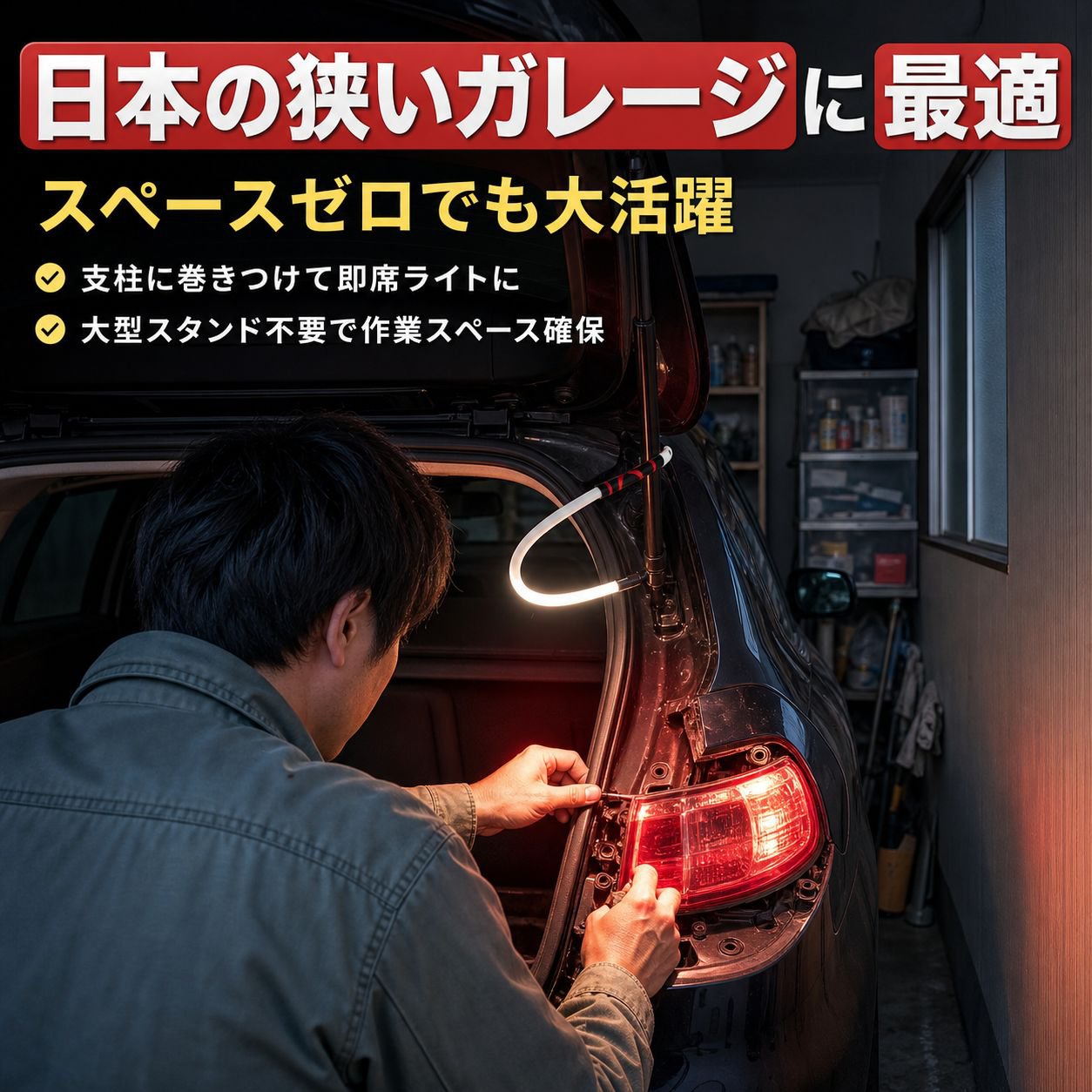 高出力LEDフレキシブルライトバーアウトドア携帯懐中電灯