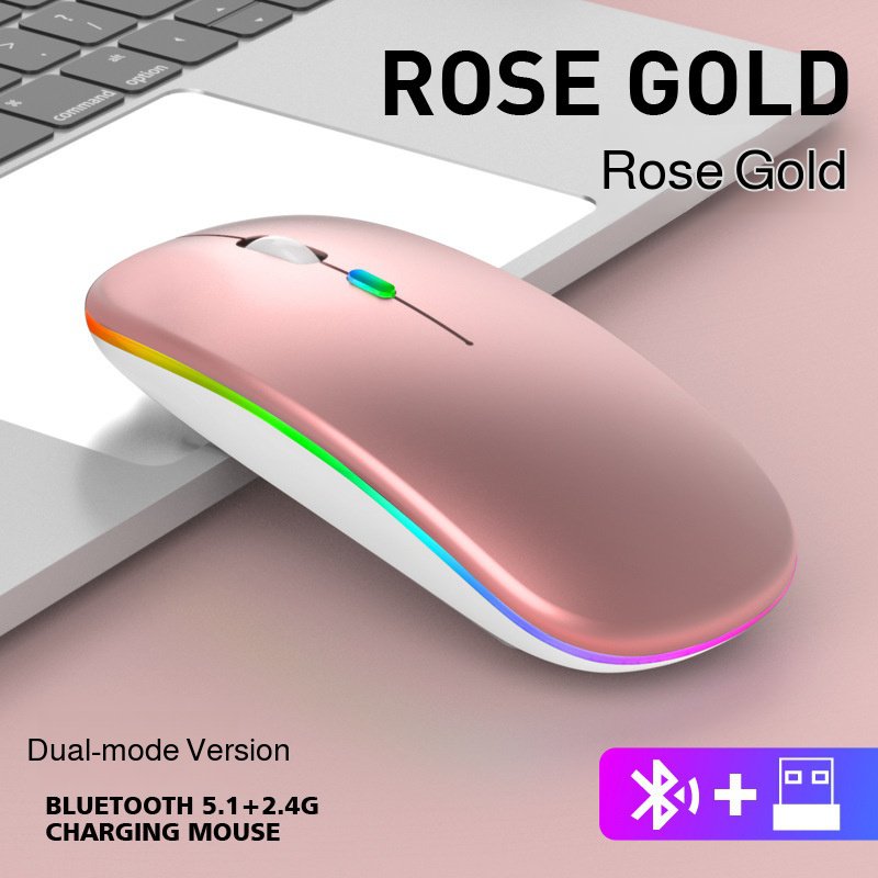 Ratón gamer silencioso para chicas, inalámbrico, blanco brillante