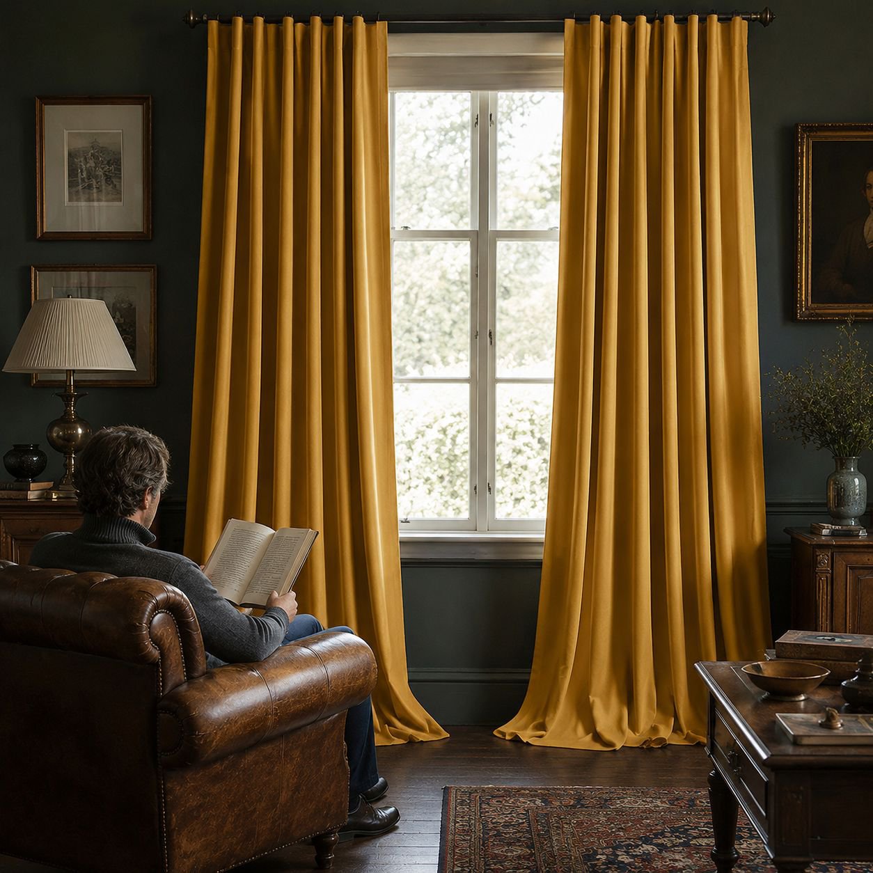 High Blackout Solid Color Short Curtain for Living Room Decoration