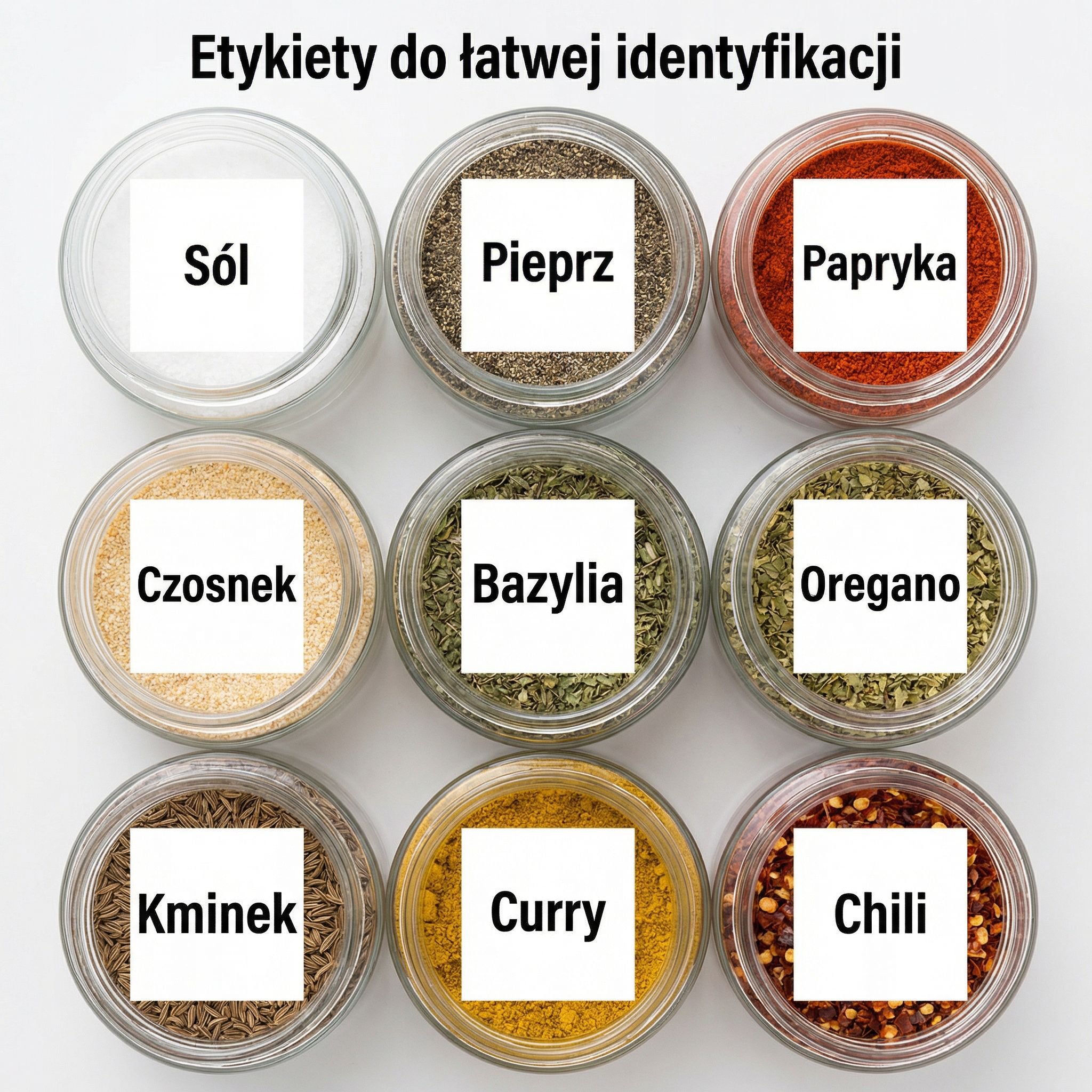 Zestaw 11 pojemników na przyprawy