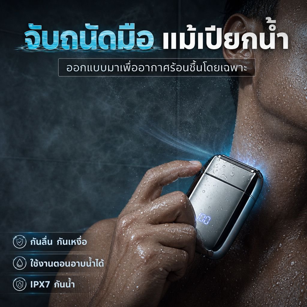 เครื่องโกนหนวดไฟฟ้าแบบสั่นสำหรับผู้ชาย ชาร์จ USB โกนสะอาดไร้รอยต่อ