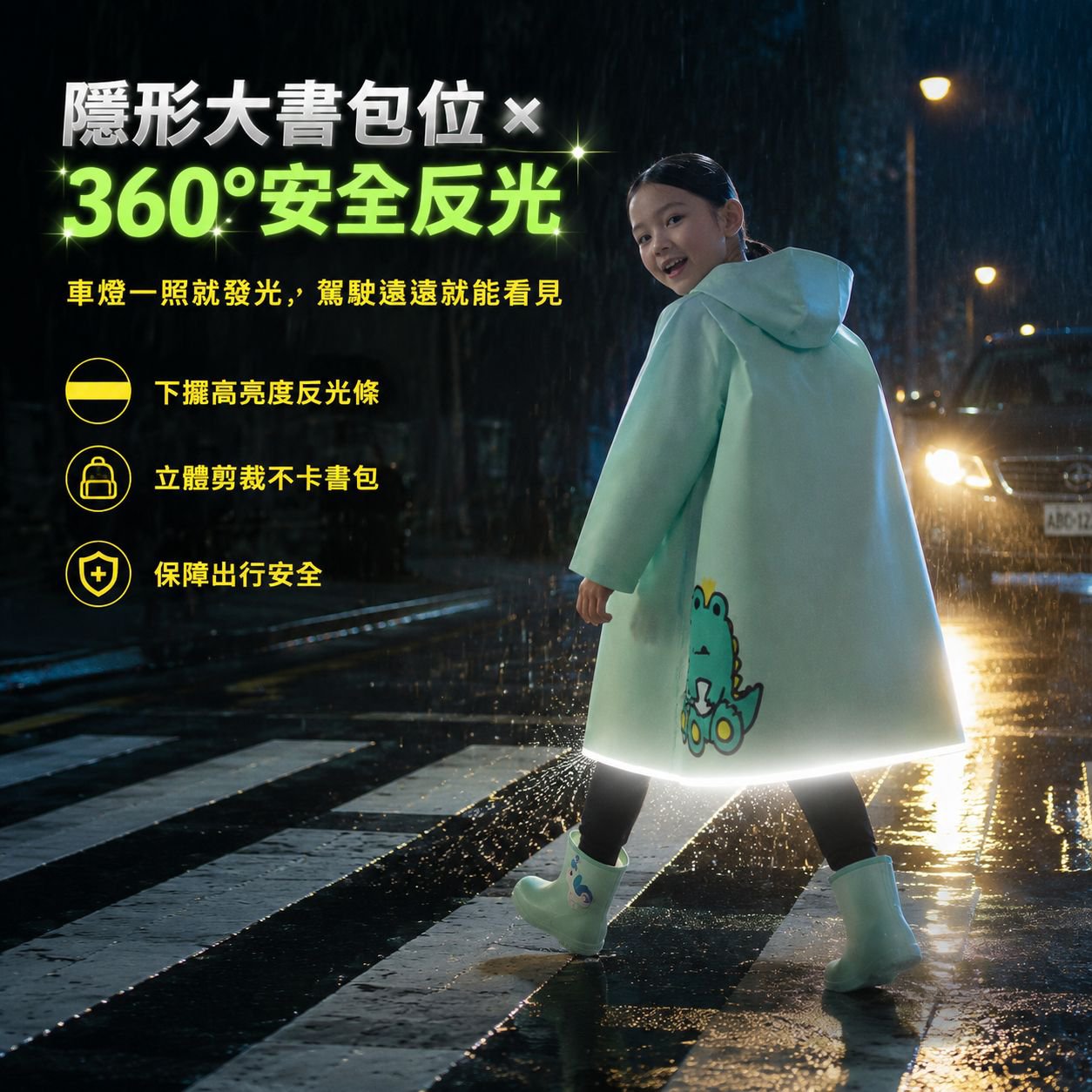 學生專用帶書包位雨衣 幼兒園小學生加厚雨披