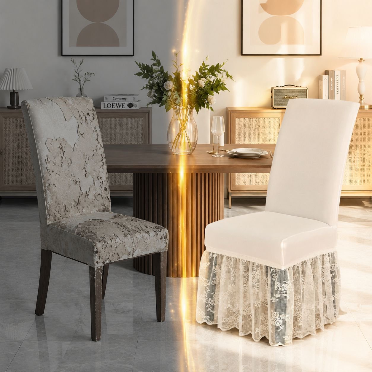 Elastic Milk Silk Chair Protector Non-slip Seat Cover