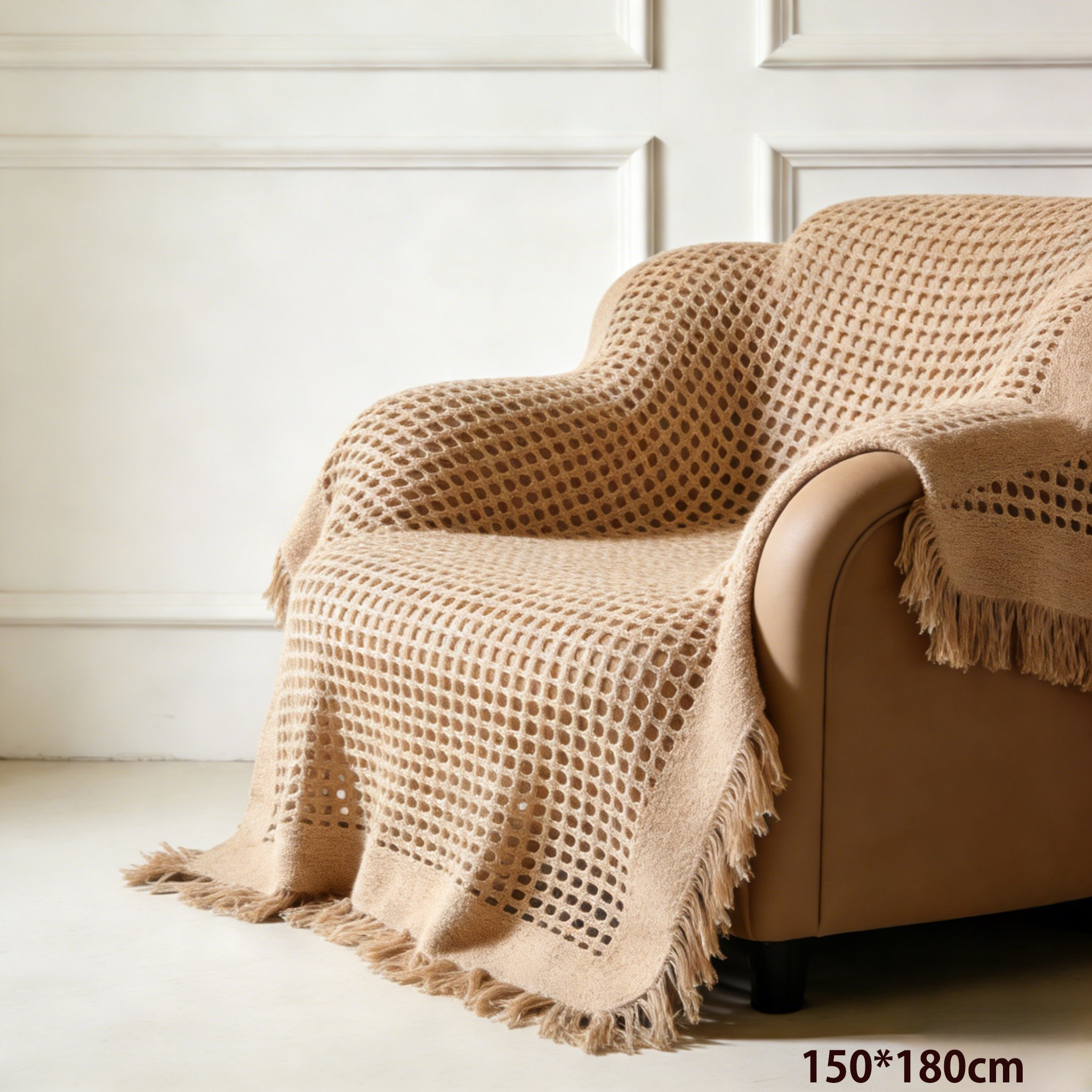 포근한 느낌의 소파 커버 담요 소재 확대