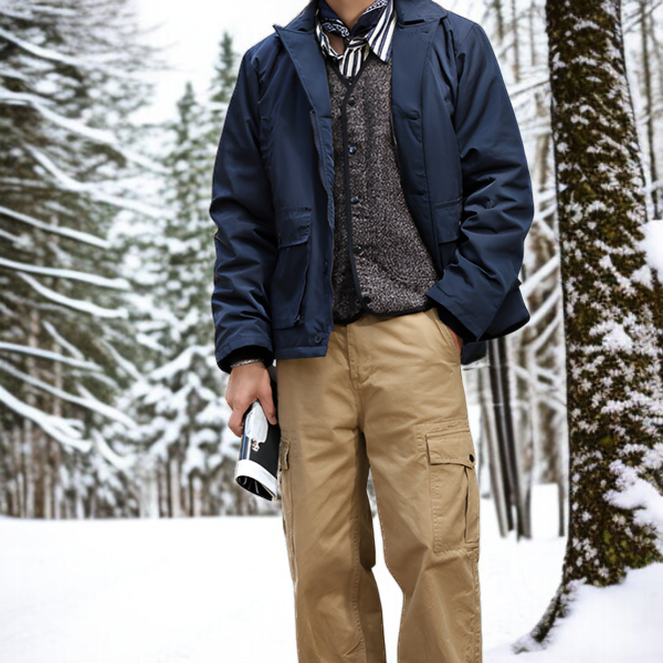 冬用厚手フライトジャケット着用イメージ