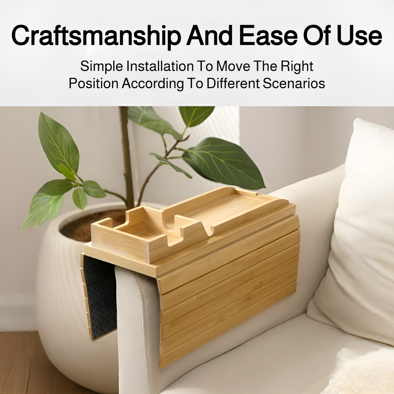 Organizador de bebidas y snacks para sofá