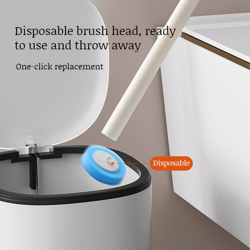 Wall-Mounted Replaceable-Head Toilet Brush