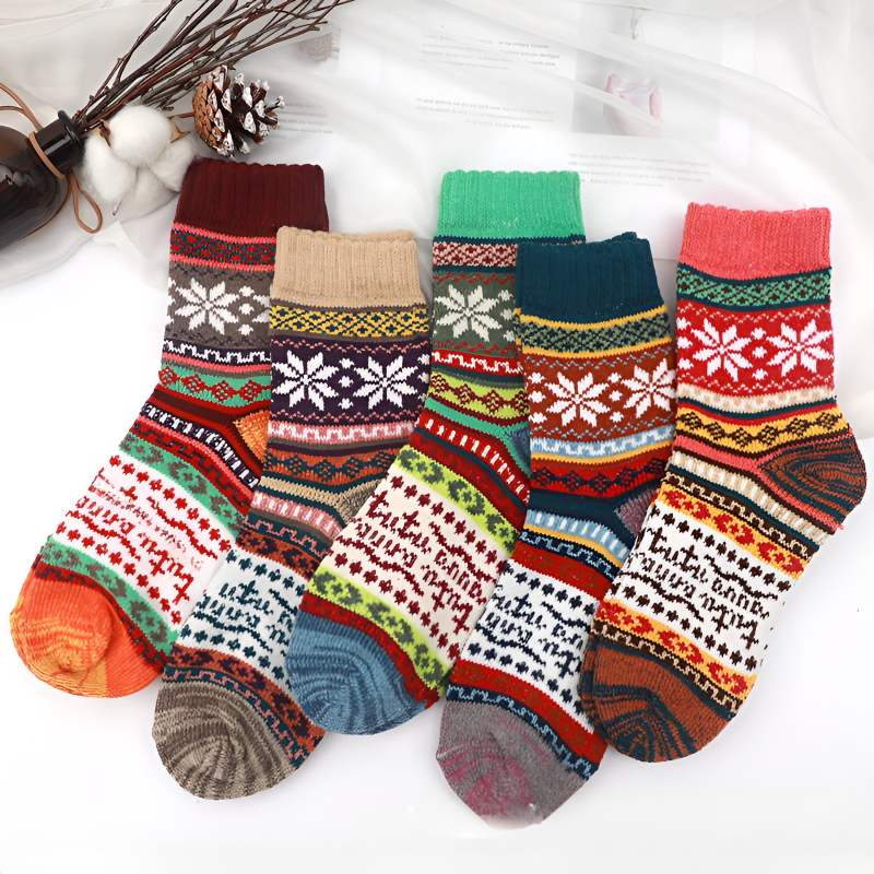 Pletené vlněné ponožky