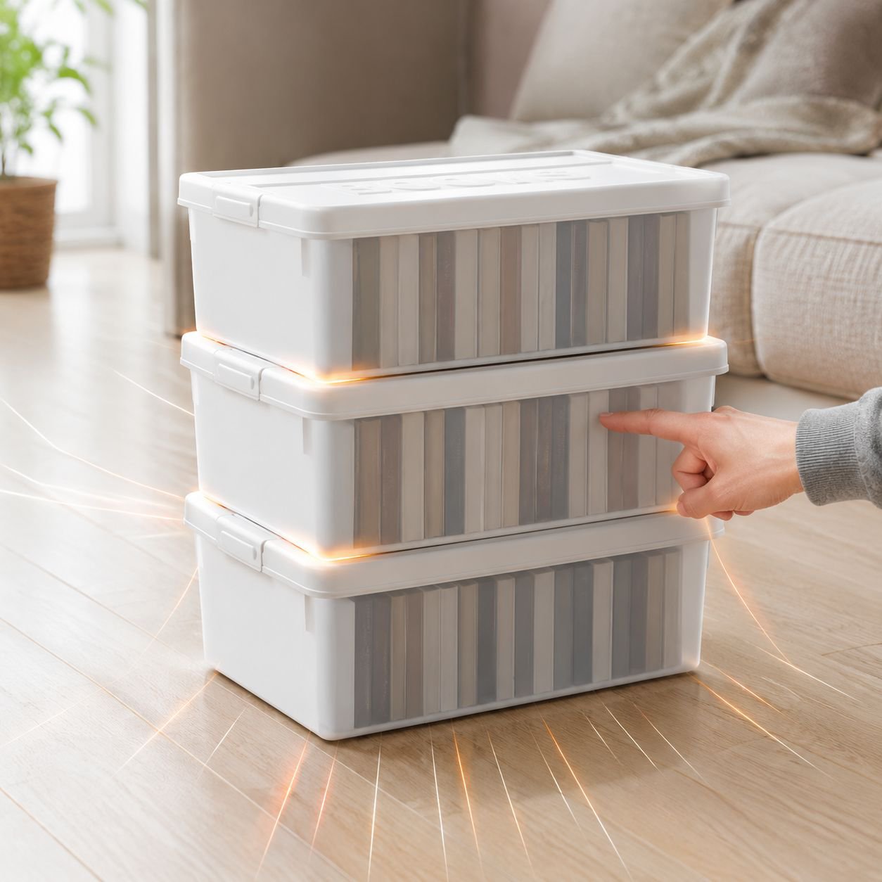 Bücheraufbewahrungsbox mit sicherem Deckel