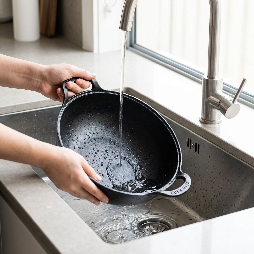 熱伝導が良い鋳鉄鍋の底面アップ