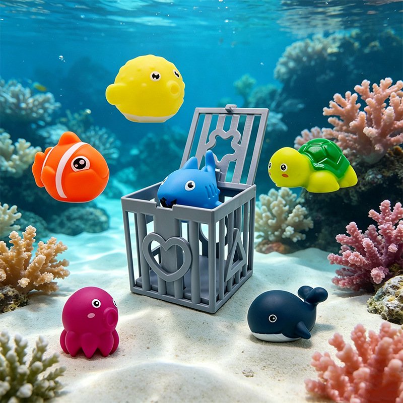 Marine animal rescue water play toy set