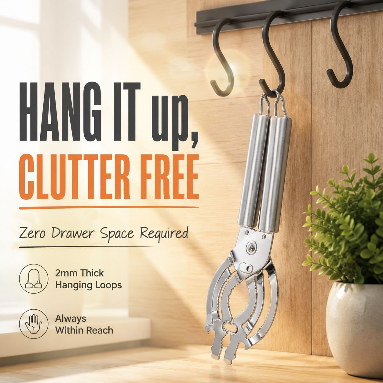 Portable Can Opener & Bottle Opener for Tin Cans and Beer Bottle Caps