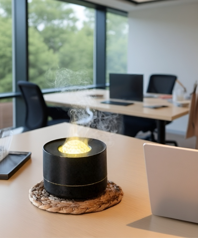 Gradient Flame Rotating Starry Sky Projection Humidifier