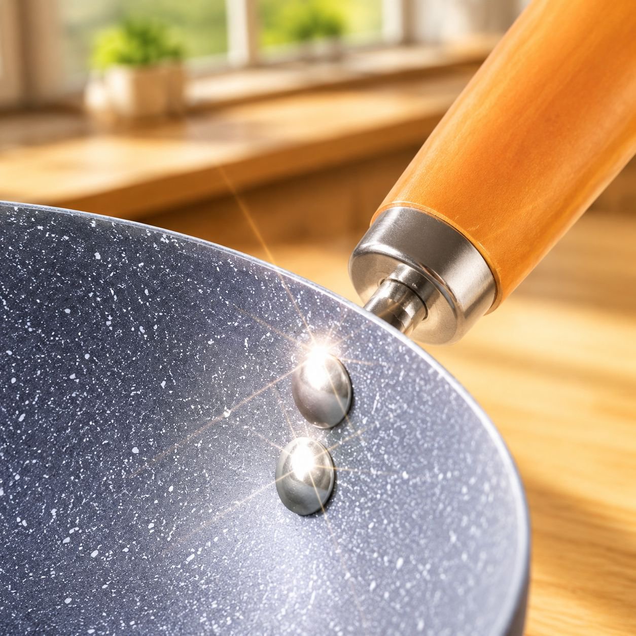 Günstige Antihaft-Pfanne mit Marmor-Design