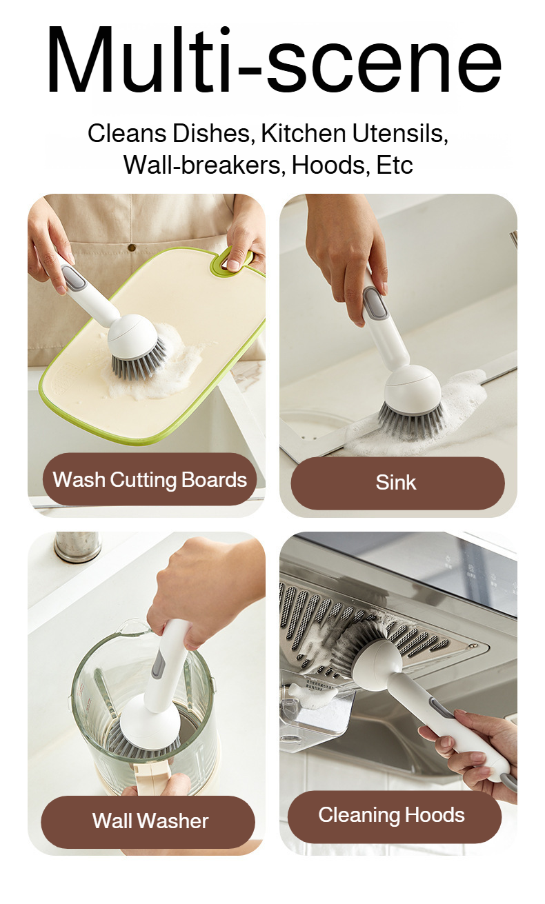 Efficient pot brush for deep cleaning