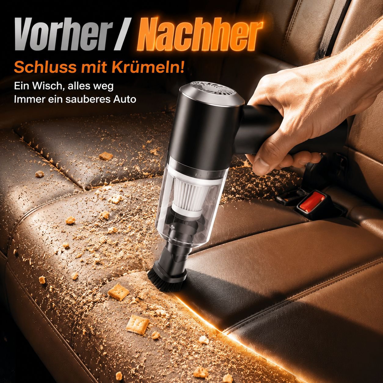 Tragbarer kabelloser Auto-Staubsauger, innovatives Saugkraft-Design