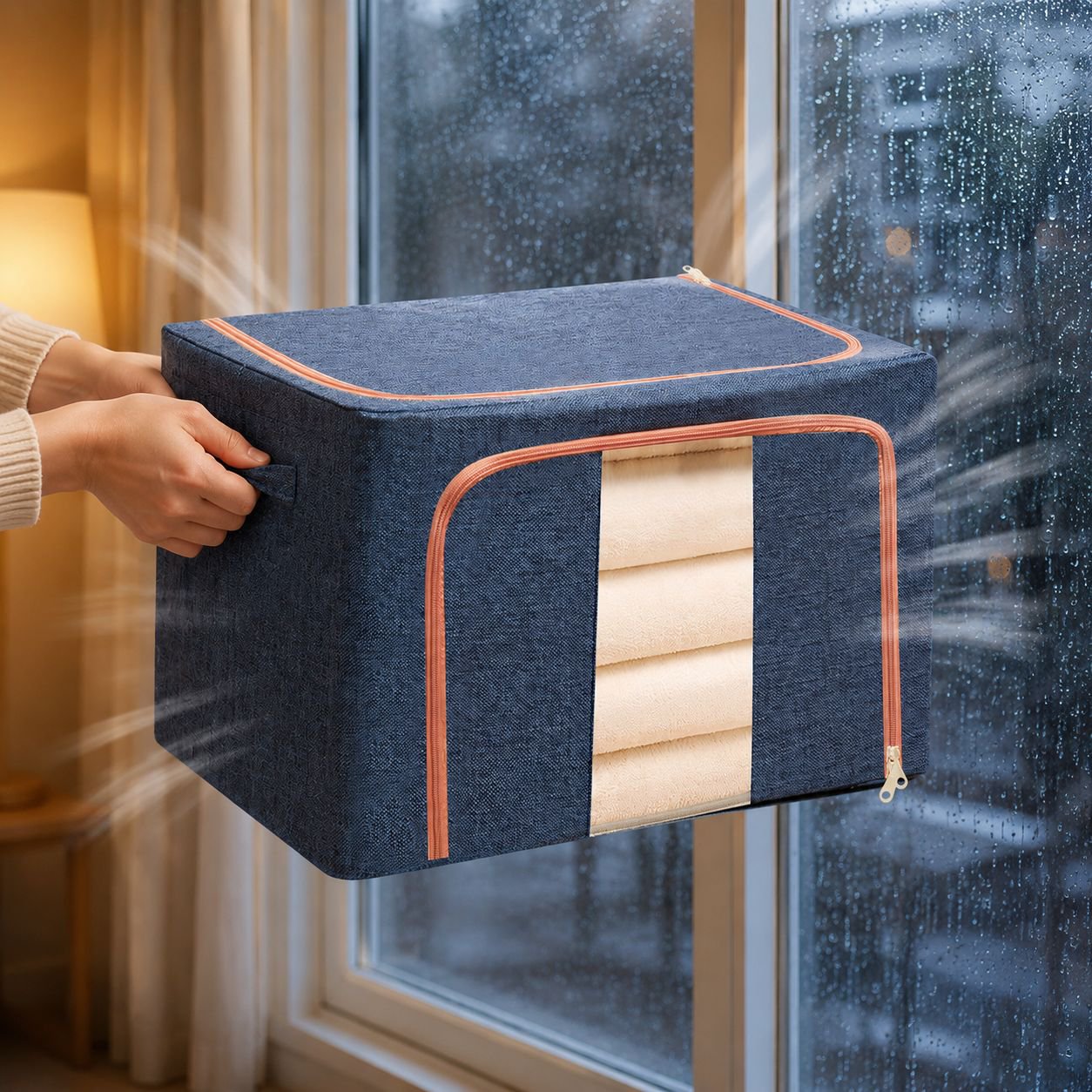 Household Cotton and Linen Storage Box, Large Foldable Organizer