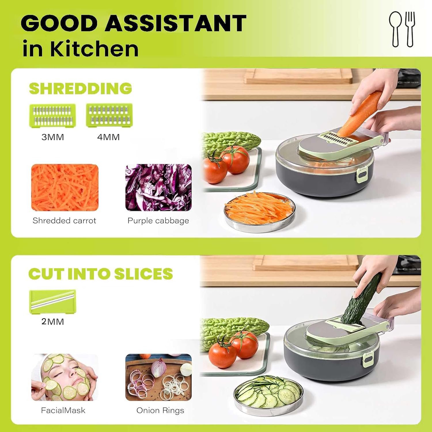 10-in-1 Vegetable Chopper with Drain Basket