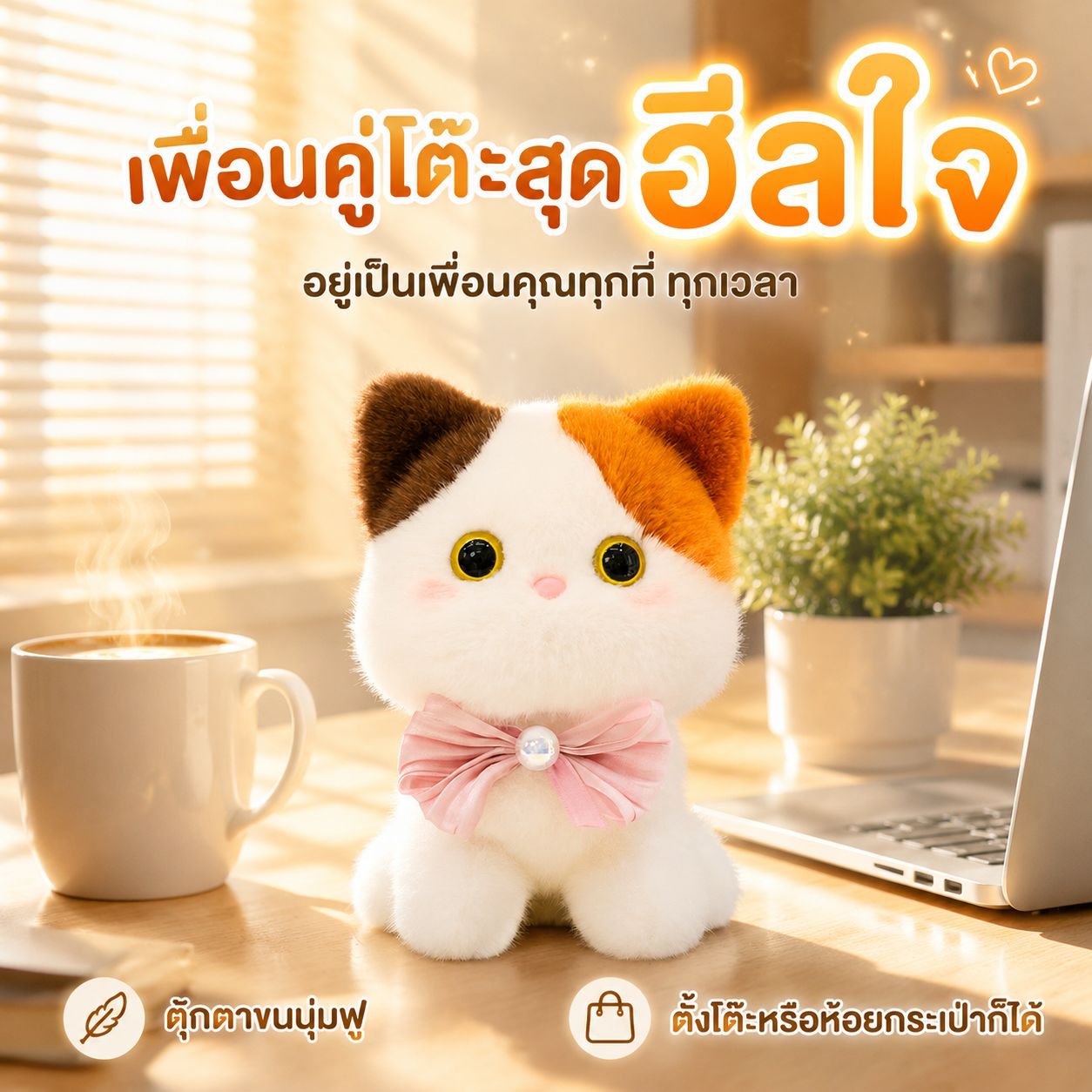 ตุ๊กตาขนนุ่มน่ารักพร้อมกลิ่นหอม ของตกแต่งโต๊ะ