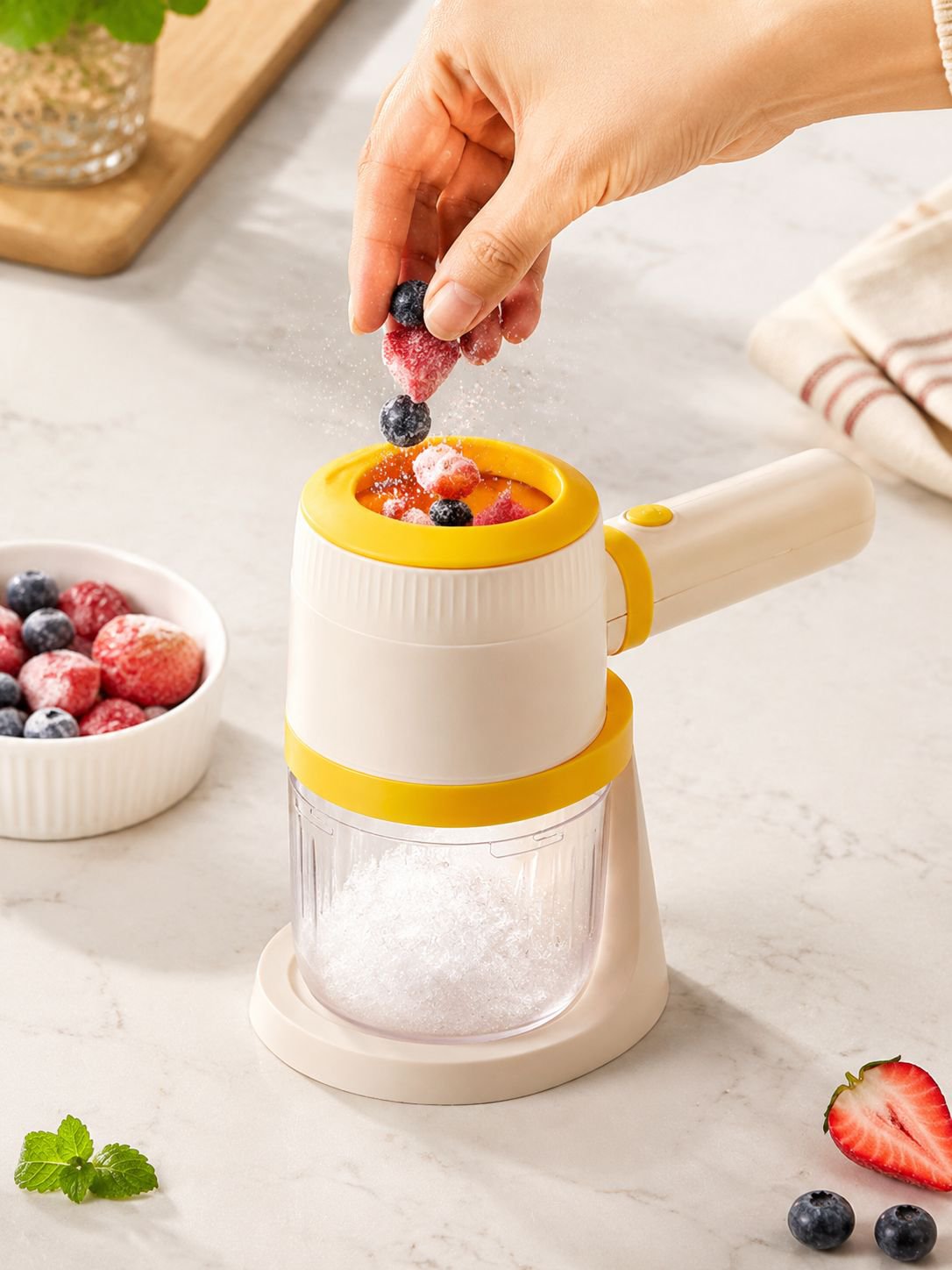 Modern electric ice shaver with easy-to-clean design