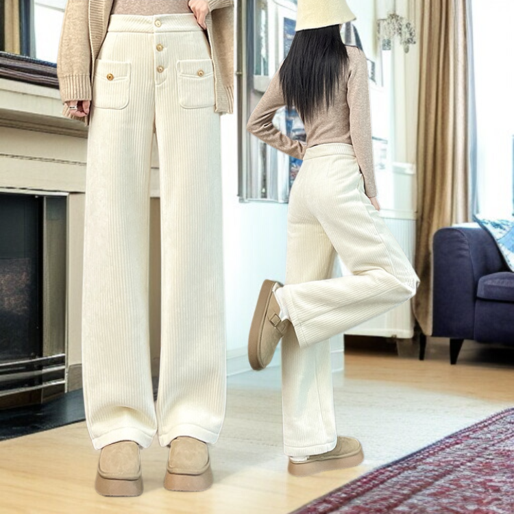 여성 하이웨스트 와이드 팬츠 뒷모습