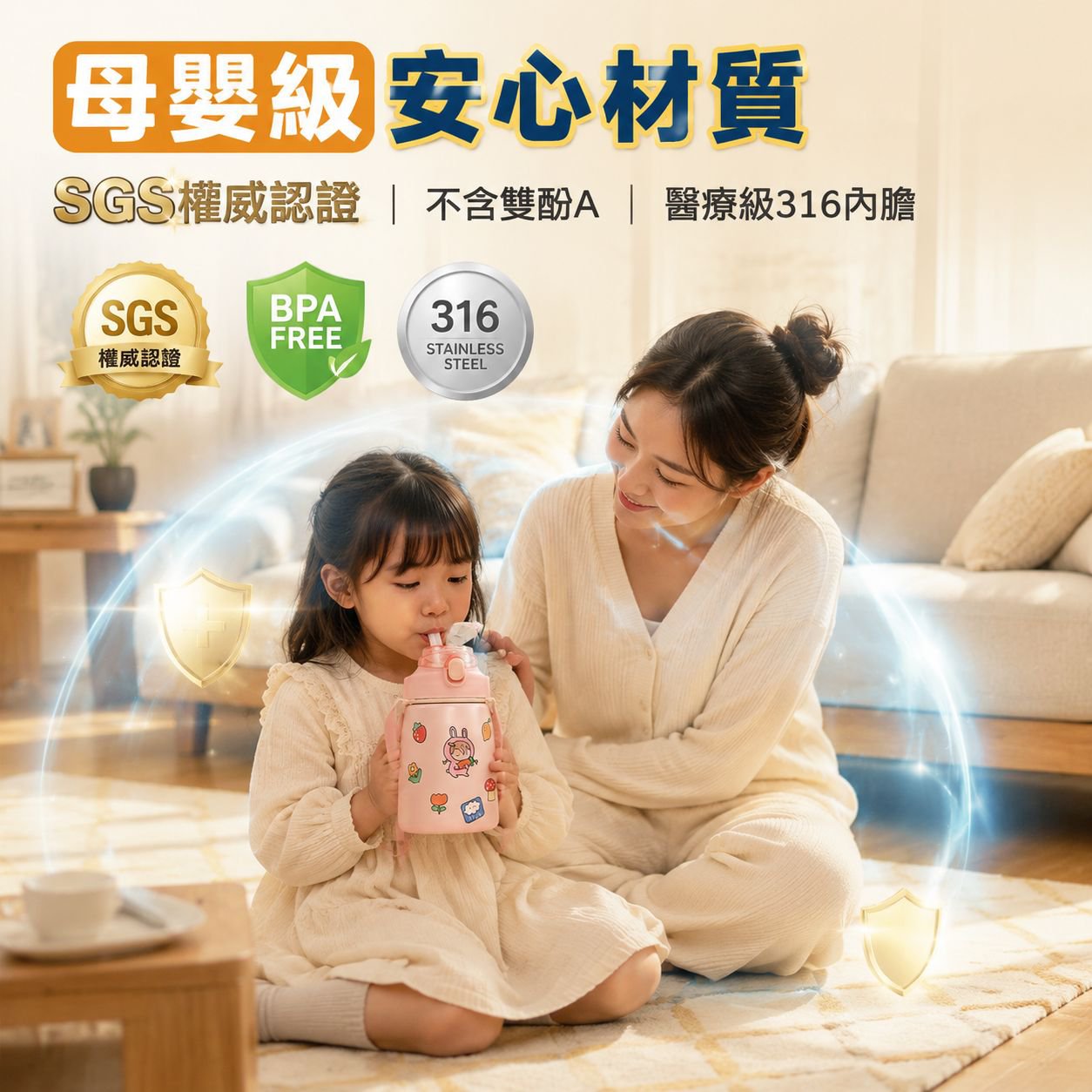 可愛大肚水壺，兒童專用便攜學生水杯