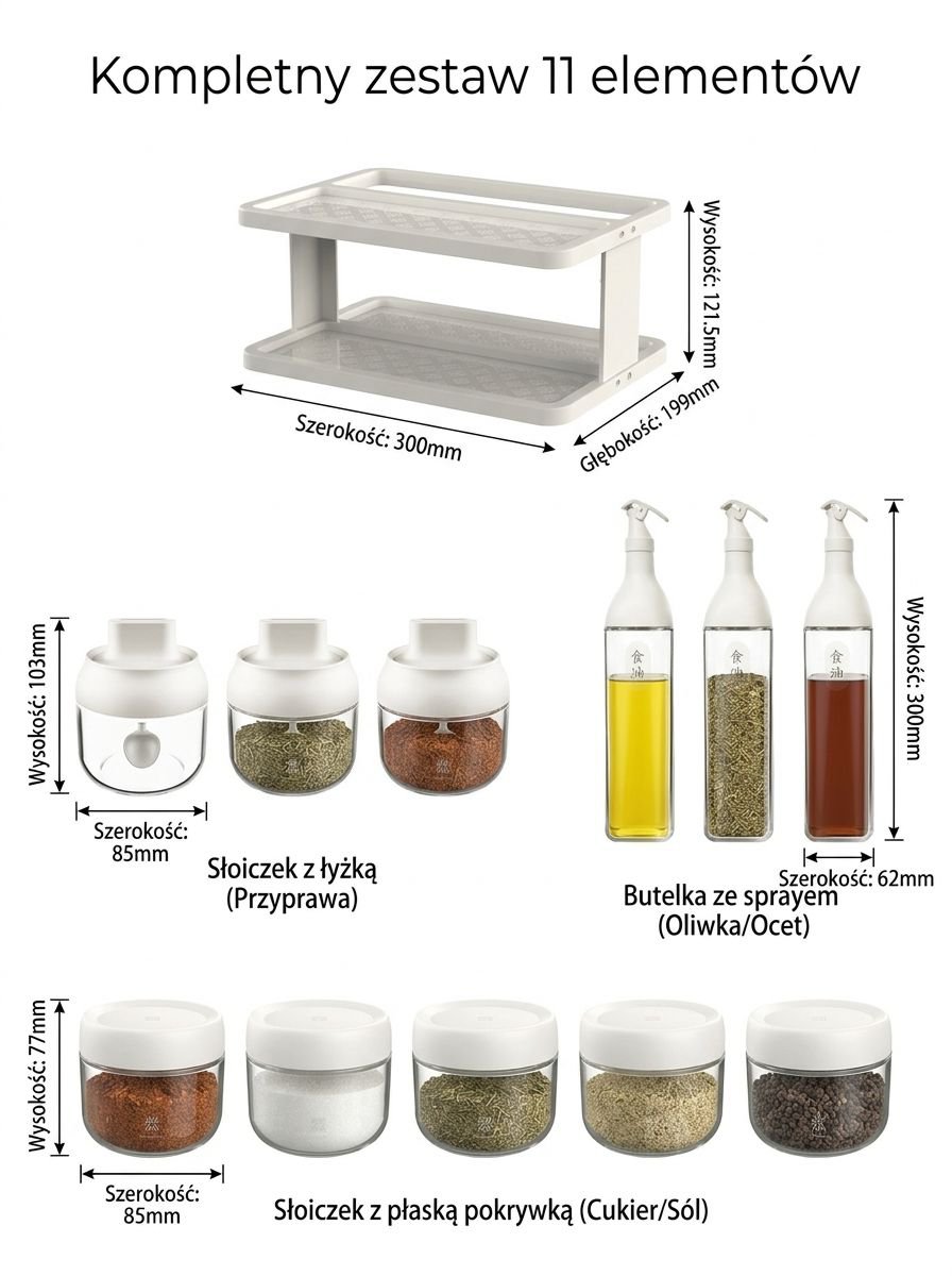 Przezroczyste pojemniki na przyprawy z pokrywkami